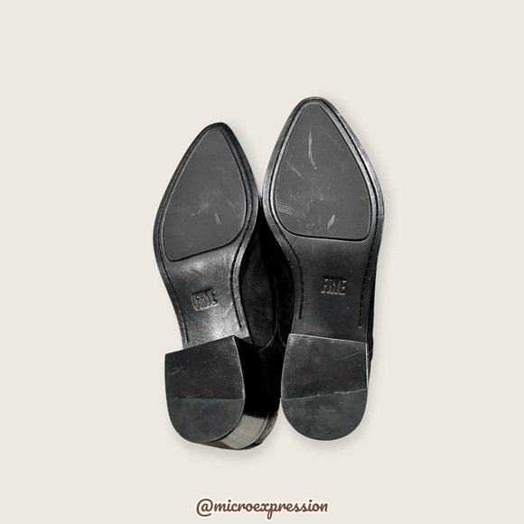 $339 Frye Eleanor Black Leather Western Shootie Everyday Casual Comfy Ankle Boot - Picture 14 of 16